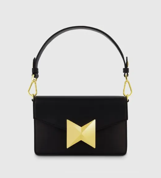 Black Mini Leather Shoulder Handbag 